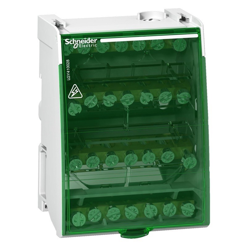 LGY410028 Schneider Electric Linergy DS Screw Distribution Block 100A Four Pole 4 x 7 Connections