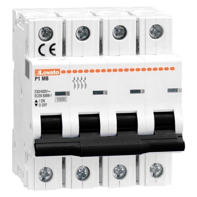 P1MB4PC40 Lovato Electric P1MB Four Pole MCB C Curve 40A 
