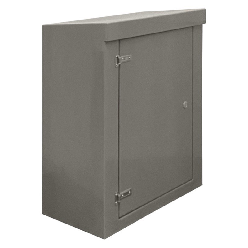 RSC1194GY-SS GRP 1150H x 945W x 470mmD Roadside Cabinet Grey IP55 with Open Bottom Stainless Steel Hinges
