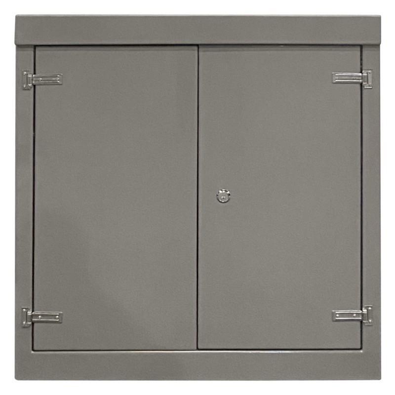 RSC12127GY-SS GRP 1260H x 1215W x 750mmD Roadside Cabinet Grey IP55 with Open Bottom Stainless Steel Hinges