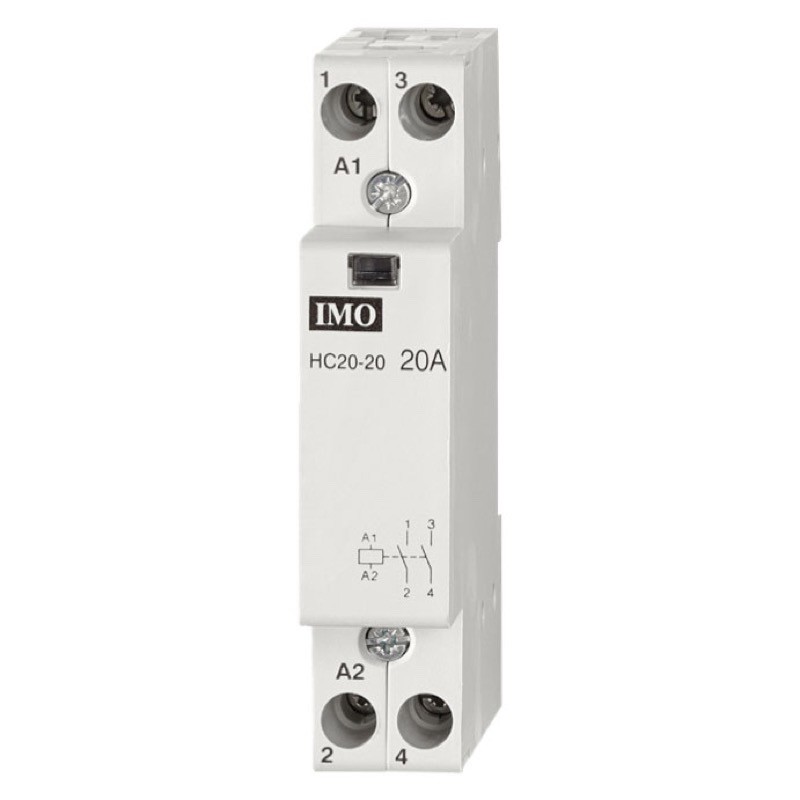 HC20-0224 IMO HC 2 Pole Modular Contactor 2 x N/C 24VAC Coil 20A AC1