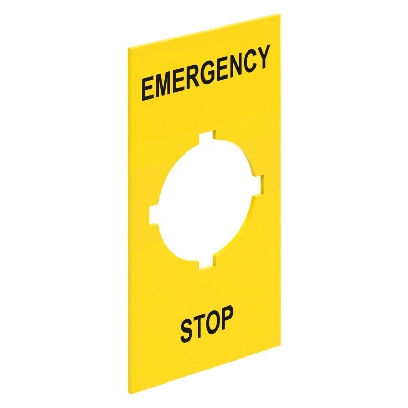LPXAU110 Lovato Electric Platinum 34.5H x 65mmW Plastic Emergency Stop Legend Self Adhesive