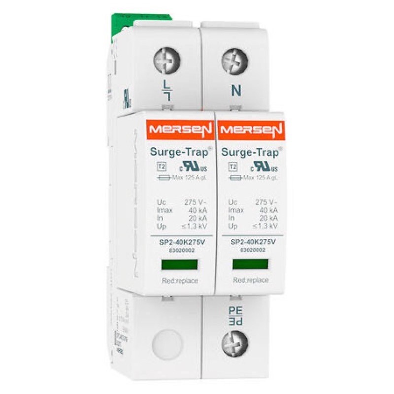 83020123 Mersen Surge-Trap STPT2-40K275V-2PM SPD Type 2 40kA Uc275V 2+0 TNS 2 Poles 2 Modules Pluggable Remote