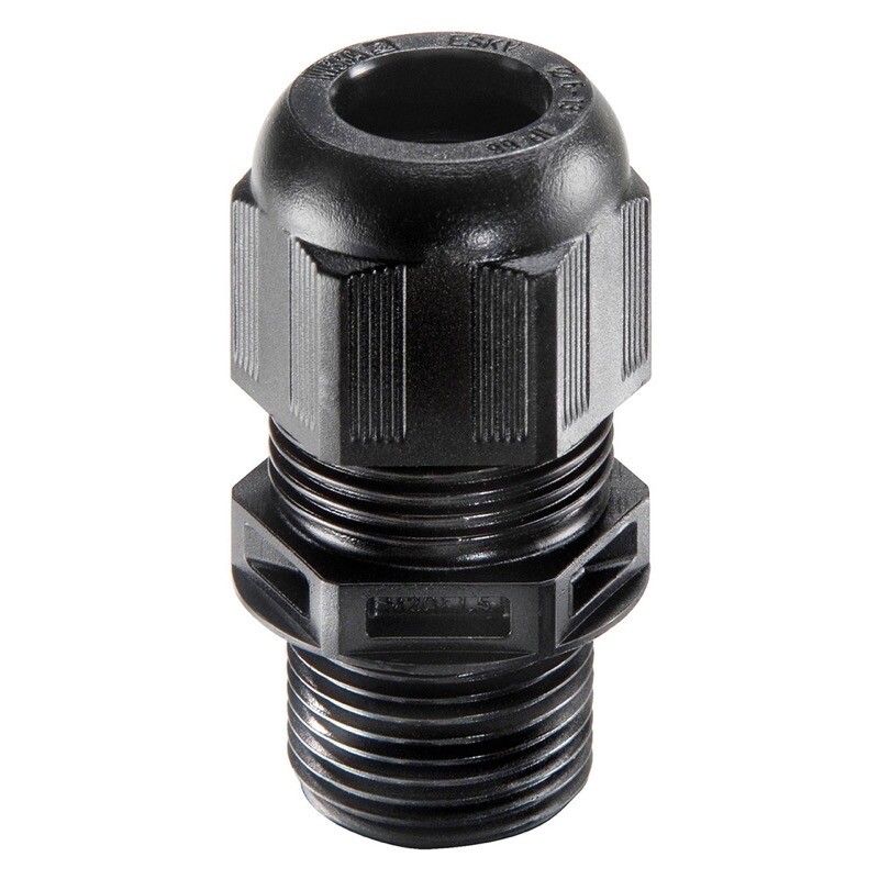 10066502 WISKA ESKV-L M20 Cable Gland with Long Thread Black - 15mm Thread
