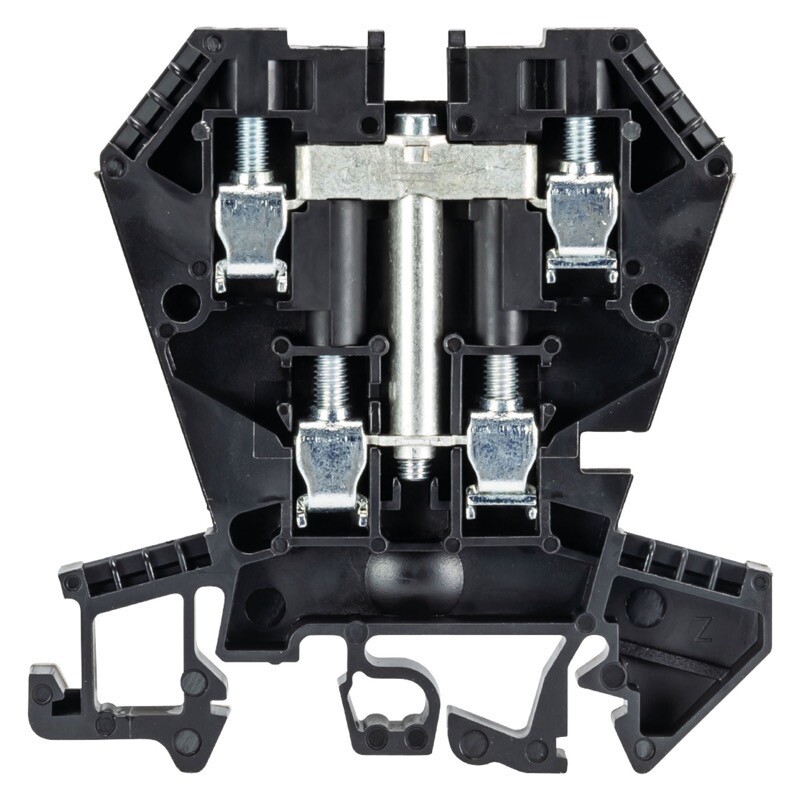57.404.6955.1 Wieland selos WK 4mm Black Double DIN Rail Terminal for TS35 &amp; TS32 Rail Double Feed Through WK 4E/UVB SW/V0