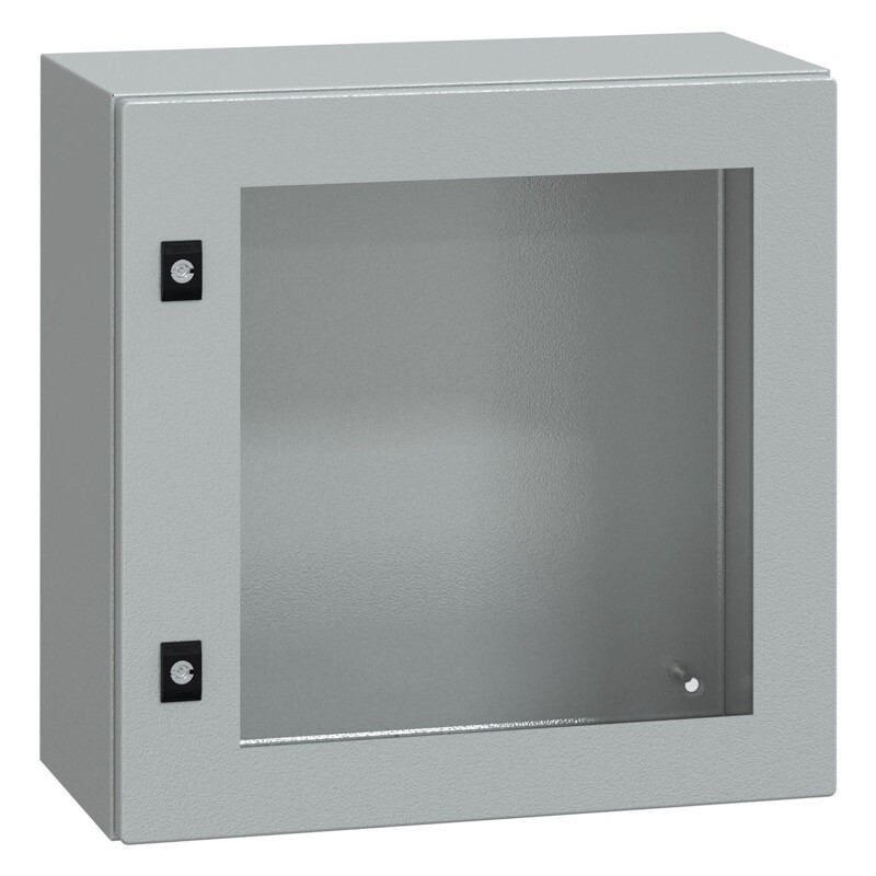 NSYCRN55250T Schneider PanelSeT CRN Mild Steel 500H x 500W x 250mmD Wall Mounting Enclosure IP66 Glazed Door