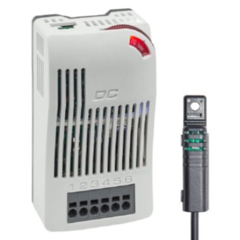 01012.0-20 STEGO DCF 010 Electronic Hygrostat - DC Line 40 to 90%RH 20-56V DC DIN Rail Fixing N/O Contact External Sensor 15A