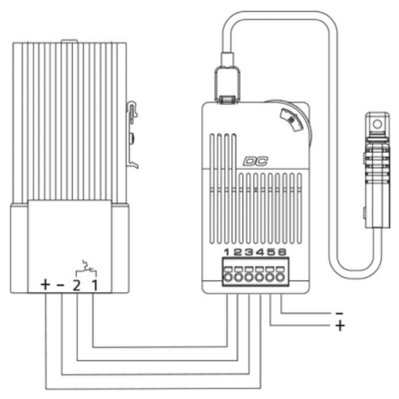 01012.0-20 STEGO DCF 010 Electronic Hygrostat - DC Line 40 to 90%RH 20-56V DC DIN Rail Fixing N/O Contact External Sensor 15A