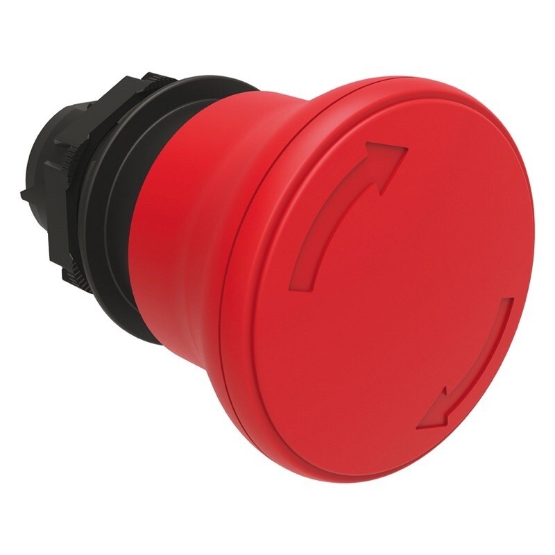 LPCB6344 Lovato Electric Platinum 40mm Red Normal Stop Actuator 22.5mm Turn to Release