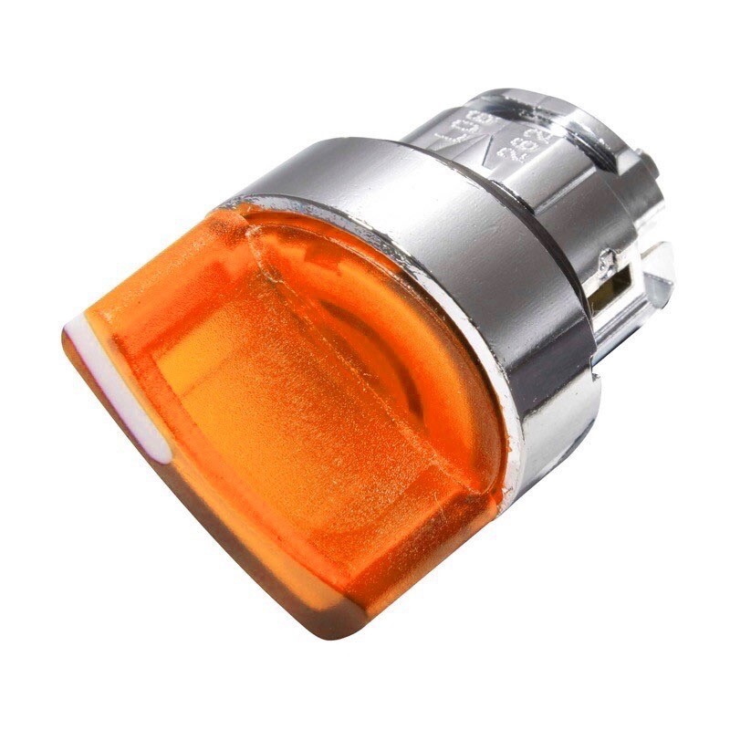 ZB4BK1253 Schneider Harmony XB4 2 Position Orange Illuminated Selector Switch Positionfor Integral LED O-I Stay Put Chrome Bezel