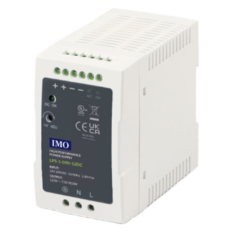 LPS-1-090-12DC IMO LPS Series Power Supply 85-264V AC Input 12V DC Output 90 Watts 7.5A