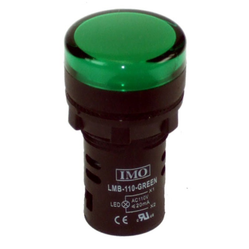 LMB-110-GREEN IMO LMB Series LED Pilot Light 110VAC Green IP65