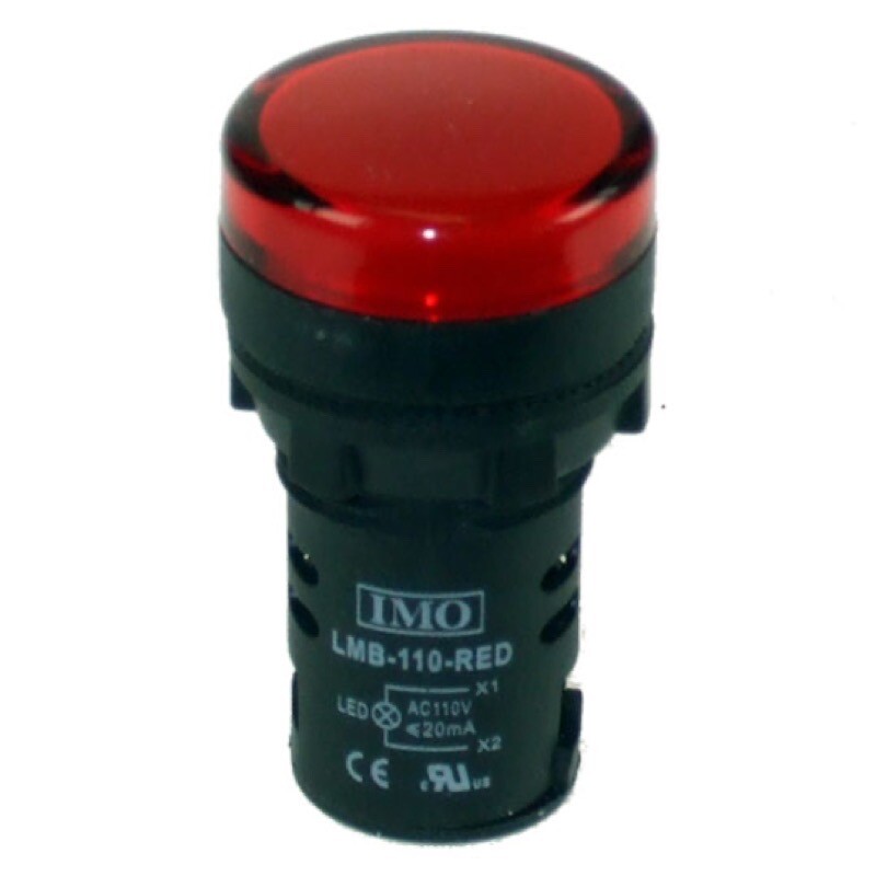 LMB-110-RED IMO LMB Series LED Pilot Light 110VAC Red IP65