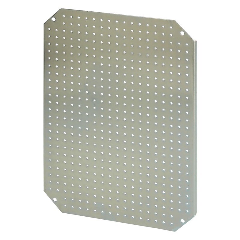 MPMP ARCA 3030 Fibox ARCA IEC Galvanised Steel Mounting Plate Multiperforated 250 x 250 x 2mm, 3.6mm Holes