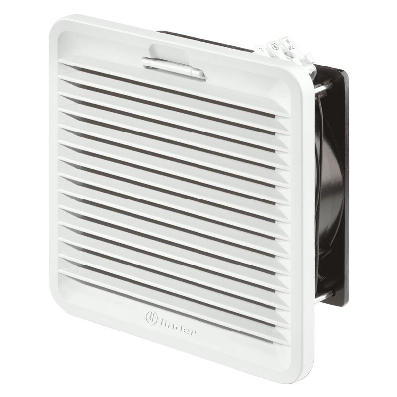7F.20.9.024.4250 Finder 7F Series Filter Fan 255 X 255mm 24VDC 250m3/h IP54 Enclosure Cut-out: Size 4 (223 x 223mm)