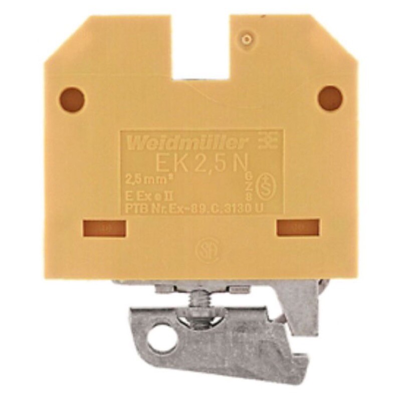 0474360000 Weidmuller SAK Series EK 2.5N PE Terminal Screw Connection Yellow Green 2.5mm2 800V                