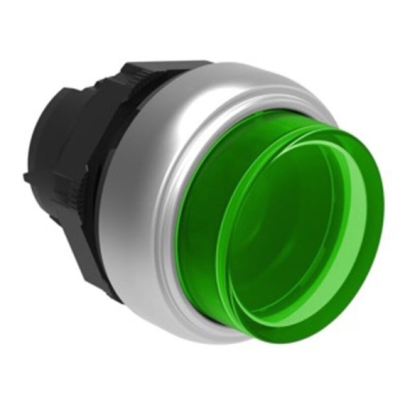 LPCBL203 Lovato Electric Platinum Green Extended Illuminated Pusbutton Actuator 22.5mm Spring Return