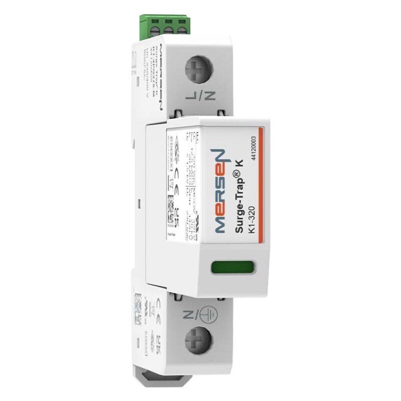 44120106 Mersen K1-1P320 Mersen Surge-Trap K1 Series SPD, T1+2, 1+0, Uc 320V AC