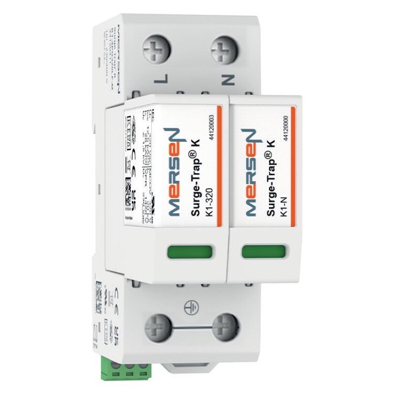 44120200 Mersen K1-2PG275 Mersen Surge-Trap K1 Series SPD, T1+2, 1+1, Uc 275V AC