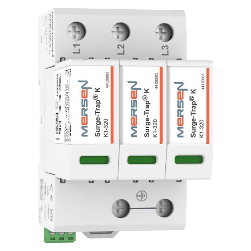 44120301 Mersen K1-3P275-M Mersen Surge-Trap K1 Series SPD, T1+2, 3+0, Uc 275V AC, M