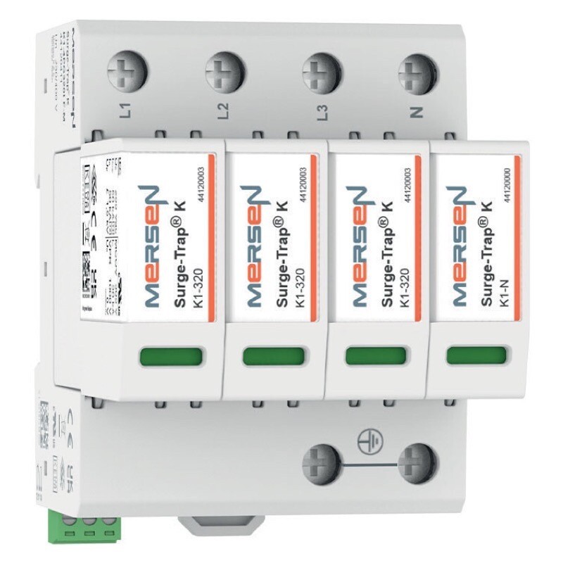 44120401 Mersen K1-4PG275-M Mersen Surge-Trap K1 Series SPD, T1+2, 3+1, Uc 275V AC, M