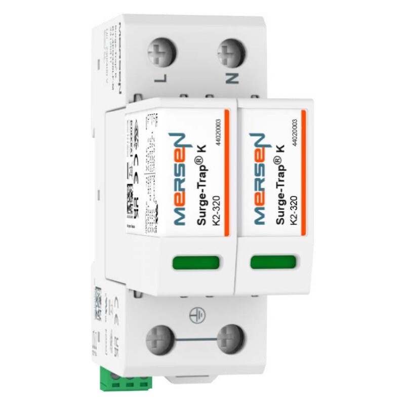 44020203 Mersen K2-2P275-M Mersen Surge-Trap K2 Series SPD, T2, 2P, Uc 275V AC, IR