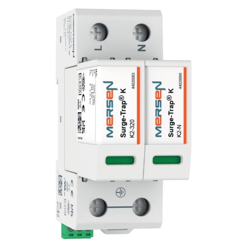 44020200 Mersen K2-2PG275 Mersen Surge-Trap K2 Series SPD, T2, 2PG, Uc 275V AC