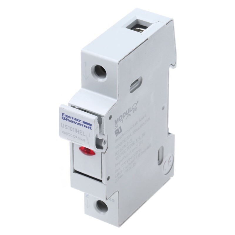US101IHEL Mersen 10 x 38mm 32A Single Pole 1000V DC Fuseholder with LED Indicator