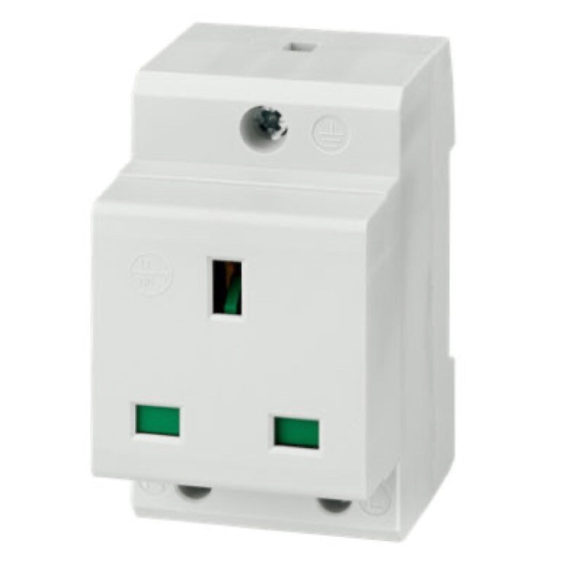 ACSOCKET-UK IMO DIN Rail Mounted UK Socket Adapter for TS35 DIN Rail