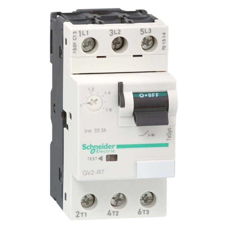 GV2RT03 Schneider TeSyS GV2RT 0.25 - 0.4A Motor Circuit Breaker with Rocker Lever Control Motor Rating 0.09kW