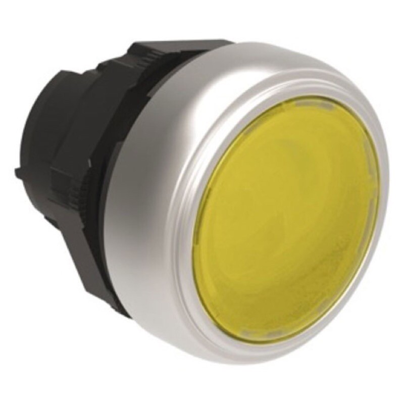 LPCBL105 Lovato Electric Platinum Illuminated Yellow Flush Pushbutton Actuator 22.5mm Spring Return
