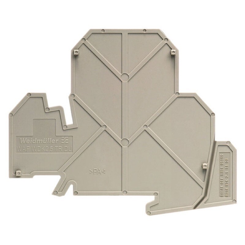1839850000 Weidmuller W Series WAP WDK 2.5N/TR-DU End Plate (Terminals) Dark Beige Height: 80.35mm Width: 1.5mm