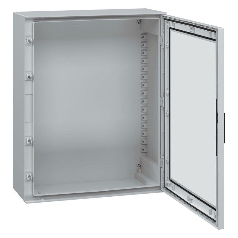 NSYPLM108TG Schneider Electric PanelSeT PLM GRP 1056H x 852W x 350mmD Wall Mounting Enclosure IP66 Glazed Door 4 Point Lock