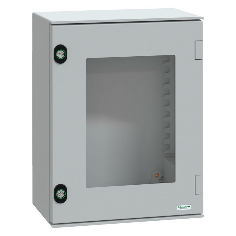 NSYPLM43TG Schneider Electric PanelSeT PLM GRP 430H x 330W x 200mmD Wall Mounting Enclosure IP66 Glazed Door