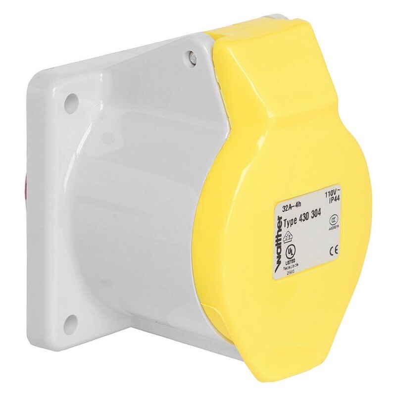 430304 WALTHER-WERKE Panel Socket 32A 3P 110V 4h IP44 Straight