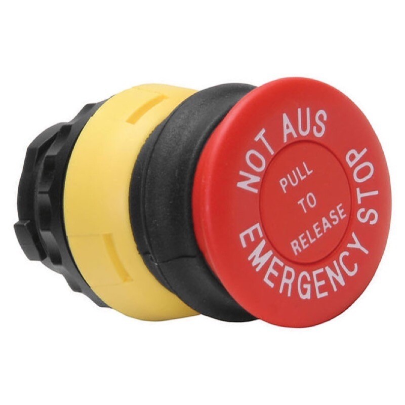 05-0003-000800 BARTEC ComEx Emergency Stop Slam Pushbutton with Imprint &quot;NOT-AUS EMERGENCY STOP&quot; &quot;Pull to Release&quot;