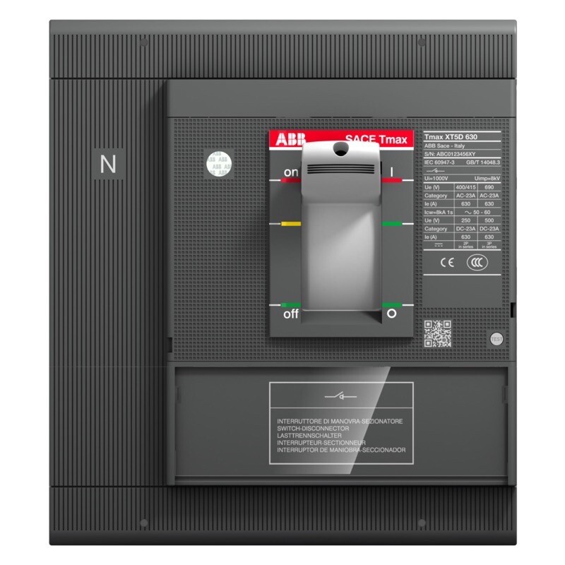 1SDA100549R1 ABB XT5D 630 4p F F Switch-disconnector TMAX XT5D 630 Fixed Four-pole with Front Terminals