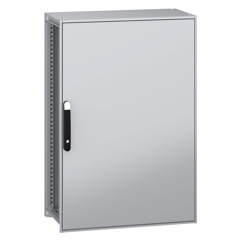 NSYSFN12840P Schneider PanelSeT SFN Mild Steel 1200H x 800W x 400mmD Floor Standing Enclosure Single Door IP55 with Mounting Plate