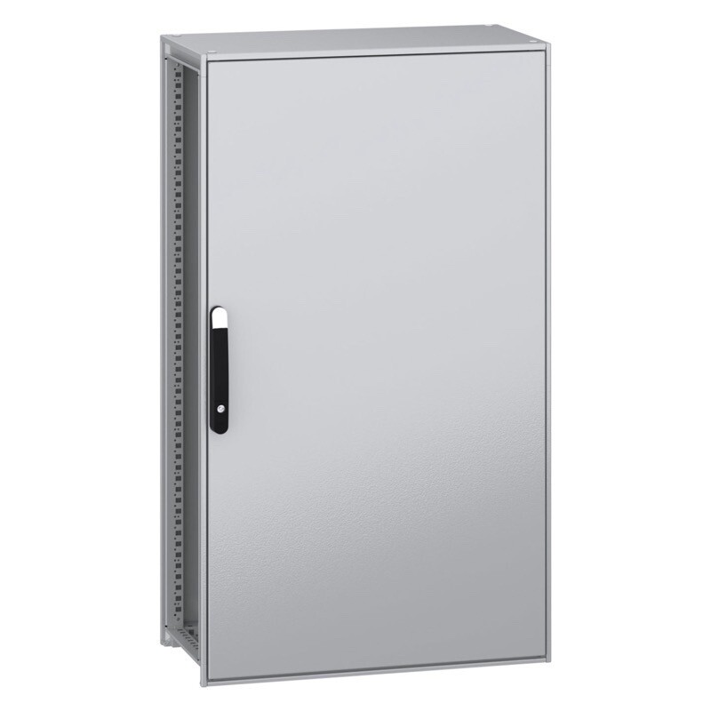 NSYSFN14840P Schneider PanelSeT SFN Mild Steel 1400H x 800W x 400mmD Floor Standing Enclosure Single Door IP55 with Mounting Plate