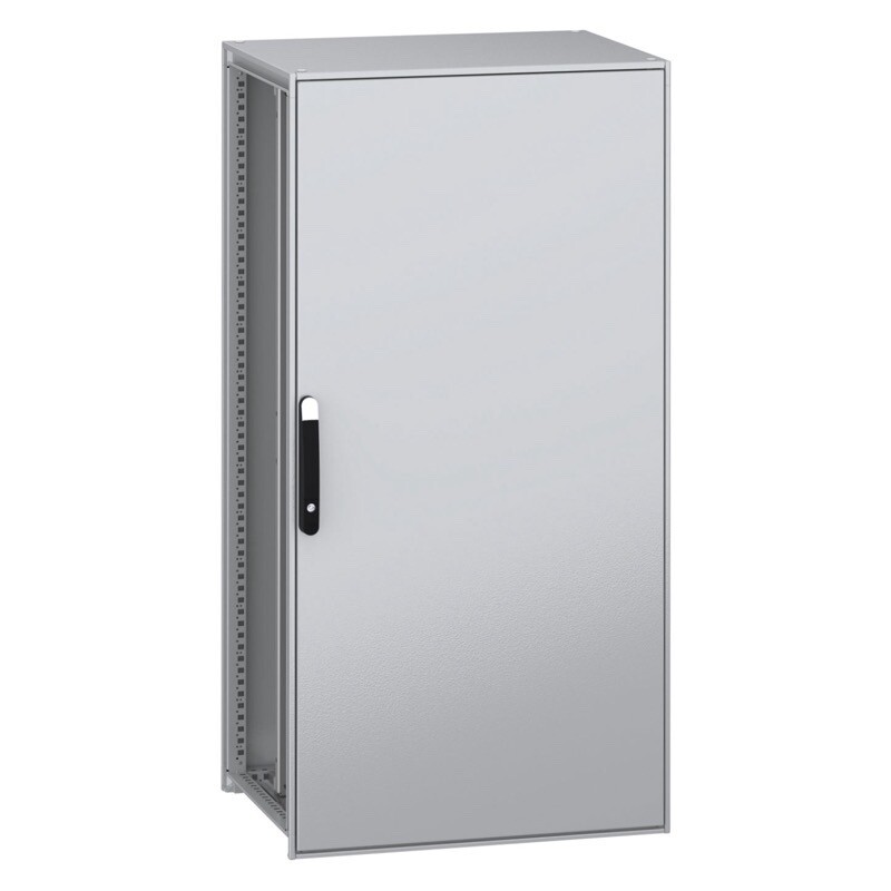 NSYSFN16860P Schneider PanelSeT SFN Mild Steel 1600H x 800W x 600mmD Floor Standing Enclosure Single Door IP55 with Mounting Plate