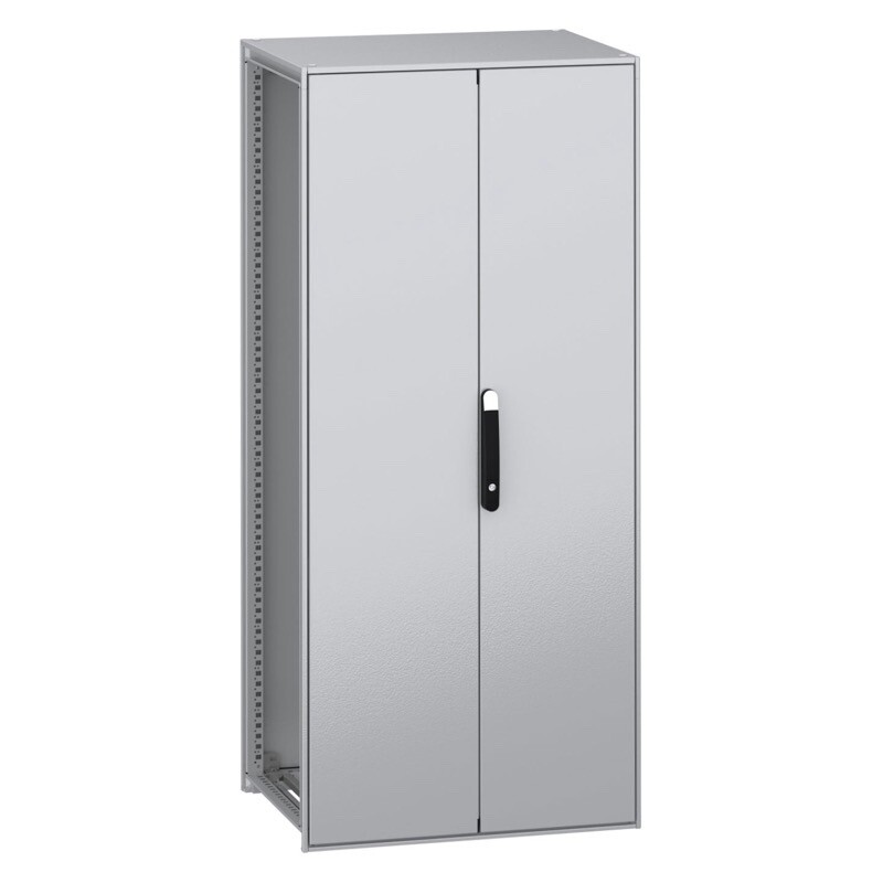 NSYSFN188602DP Schneider PanelSeT SFN Mild Steel 1800H x 800W x 600mmD Floor Standing Enclosure Double Door IP55 with Mounting Plate
