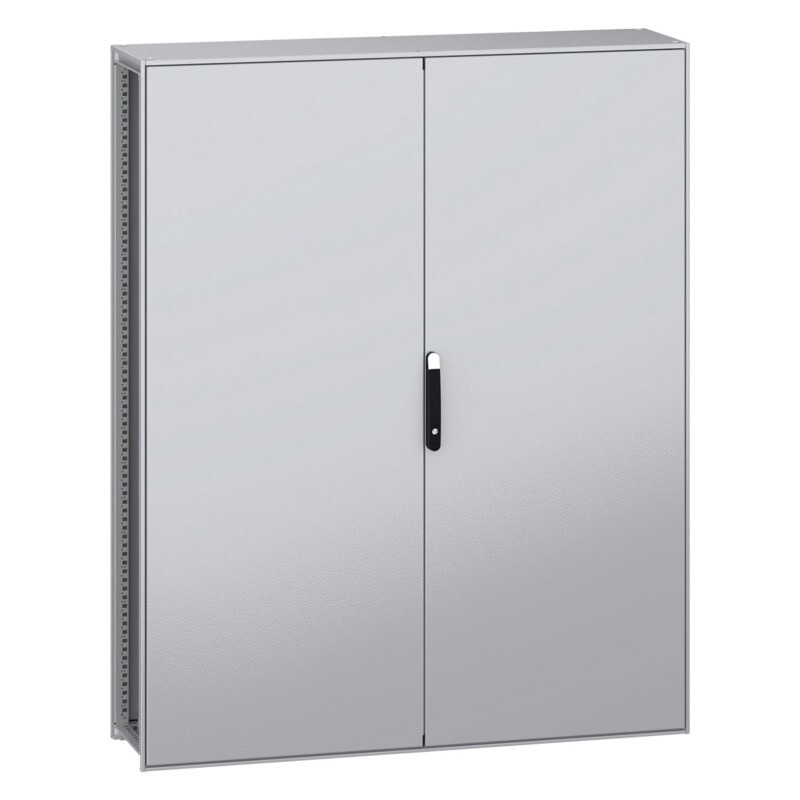 NSYSFN2016402DP Schneider PanelSeT SFN Mild Steel 2000H x 1600W x 400mmD Floor Standing Enclosure Double Door IP55 with Mounting Plate