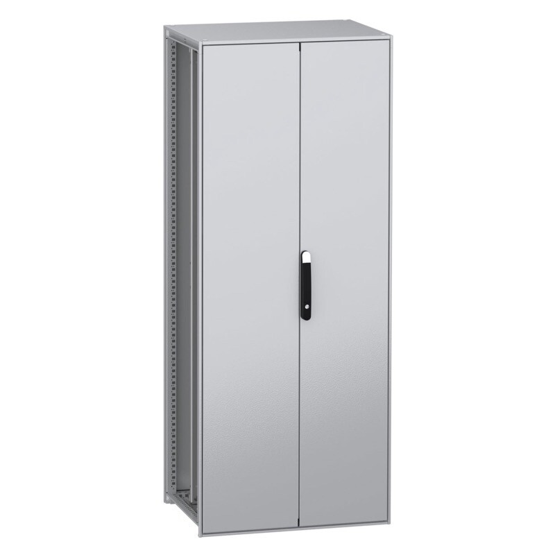 NSYSFN208602DP Schneider PanelSeT SFN Mild Steel 2000H x 800W x 600mmD Floor Standing Enclosure Double Door IP55 with Mounting Plate