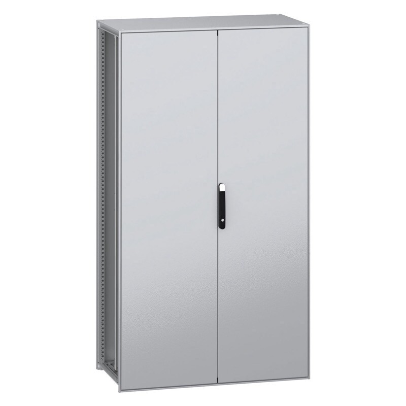 NSYSFN2212802DP Schneider PanelSeT SFN Mild Steel 2200H x 1200W x 800mmD Floor Standing Enclosure Double Door IP55 with Mounting Plate