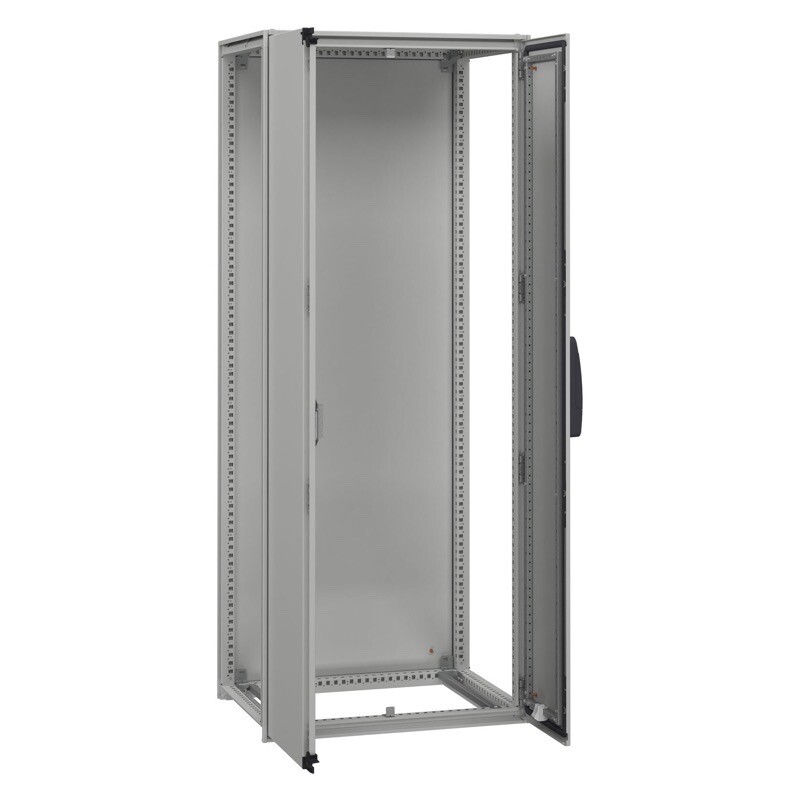 NSYSFN2212802DP Schneider PanelSeT SFN Mild Steel 2200H x 1200W x 800mmD Floor Standing Enclosure Double Door IP55 with Mounting Plate