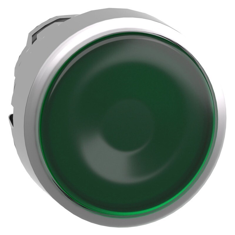 ZB4BH033 Schneider Harmony XB4 Head for Illuminated Push Button Metal Green Flush 22mm Universal LED Push-push