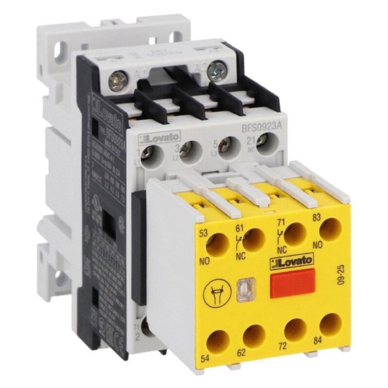 BFS1223A110 Lovato BFS Series Three-pole Safety Contactor IEC Operating Current Ie (AC3) = 12A AC Coil 110VAC