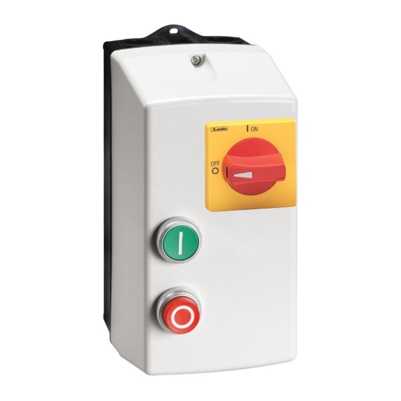 DOLSW15400 Lovato L-Starter DOL Starter Isolator 15kW Start/Stop 25A  400VAC Coil IP65 Insulated Enclosure Dimensions 225H x 110W x 148mmD