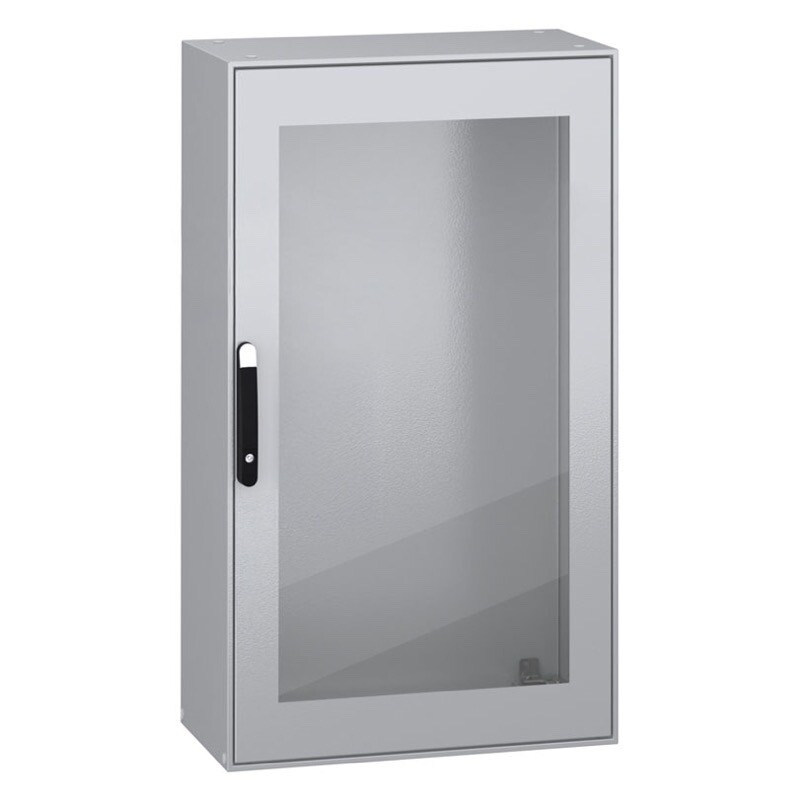 NSYSM14840T Schneider PanelSeT SM Mild Steel 1400H x 800W x 400mmD Floor Standing Enclosure IP55 Glazed Door