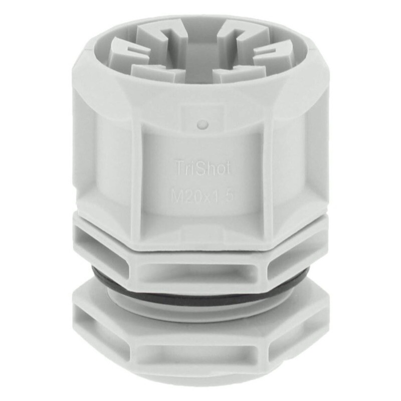 10112715 WISKA TRISHOT ETKV-SET 20 LG Cable Gland and Locknut Grey RAL7035 IP68 M20 6 - 14mm